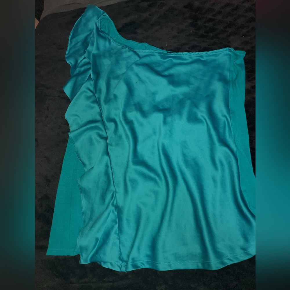 The Limited Turquoise One Shoulder Top XL